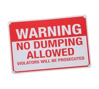 MAGICLULU Rustic Iron No Dumping Sign with Bright Colors Clear Fonts Weatherproof Warning Label for Public Private Property Environmental Safety Compliance