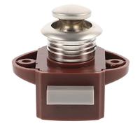 MAGICLULU Rv Push Button Door Latch Drawer Push Latch Cabinet Lock Brown Plastic Zinc Alloy for Motorhome Camper Furniture Safety