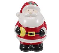 MAGICLULU Santa Cookie Jar: Ceramic Santa Claus Cookie Jar with Lid Holiday Themed Food Container for Candy Sweet Snacks and Biscuit - Christmas Party Decoration