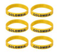 MAGICLULU Silicone Wristband Comfortable for Wearing 6 Pcs Country Flag Bracelets in Yellow for Soccer Party Decorations and International Matches