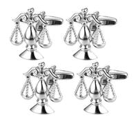 MAGICLULU Silver Balance Scale Copper Material 2 Pairs Cufflinks for Men Decorative Business Cuff Links that Prevent Sleeve Shifting, for Office and Formal Attire