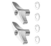MAGICLULU Silver Metal Butterfly Wing Nuts Replacement Fastener Kit for Drum Hardware and Cymbals, Tight and Secure Bond, for Drummers and Hi-hat Components