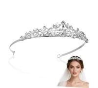 MAGICLULU Silver Rhinestone Birthday Crown Headband with Delicate Design and Quick Wear, Elegant Zine-alloy Wedding Tiara Suitable for Show and Special Occasions