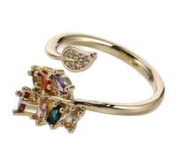 MAGICLULU Simple Geometric Ring Lightweight Metal Band for Women Adjustable with Minimalist Design and Delicate Flower and Leaf Motifs, for Everyday Wear or Special Occasions