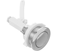 MAGICLULU Single-Button Flush Valve Toilet Tank Replacement Electroplated Silver Round Button Designed for Bathroom Toilet Water Tanks Easy Installation