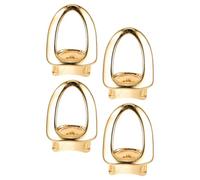 MAGICLULU Single Tooth Grills with White Silicone, Easy to Use and Comfortable Fit 4pcs Golden Copper Material Mouth Jewelry for Teeth for Cosplay Events and Hiphop Concerts
