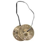 MAGICLULU Small Copper Meditation Cymbals Bell for Yoga and Mindfulness Handcrafted Buddhist Percussion Instrument with Lucky Symbol Portable Sound Chime for Clearing and Daily Practice