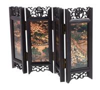 MAGICLULU Small Desktop Room Divider Mini Folding Screen Ornament Chinese Traditional Art Pp Material Chinese Style Details Fine Workmanship Light Weight Table Decoration for Home Layout