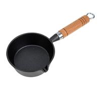 MAGICLULU Small Sauce Pan Mini Oil Pot 4.7x3.1x2.1inch Iron with Wood Handle Comfortable Grip Space Saving for Melting Wax and Chocolate