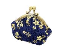 MAGICLULU Small Storage Bag Cherry Blossom Made of Polyester and Metal Coin Purse Retro Vintage Change Purse with Hot Stamping for Women for Shopping and Beach Use