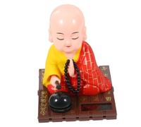 MAGICLULU Solar Powered Buddha Monk Figurine Creative Car Dashboard Ornament for Home and Office Decoration and Unique Solar