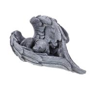 MAGICLULU Solar Powered Dog Memorial Statue with Angel Wings Weatherproof Resin Pet Grave Marker for Garden and Backyard Outdoor Memorial Garden Statue for Cherished Dog Tribute