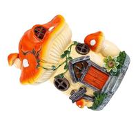 MAGICLULU Solar Resin Mushroom House Garden Statue with Ground Solar Lights Ornament for Yard Décor and Landscape Lighting