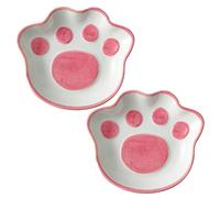 MAGICLULU Soy Sauce Dishes for Cats 2pcs Ceramic Cat Plates Dipping Bowls Perfect for Feeding Decor Random Style