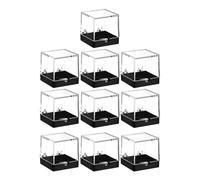 MAGICLULU Specimen Storage Boxes 10Pcs Plastic 3.5X3.5Cm Square Display Cases for Mineral Samples and Travel Jewelry Organization