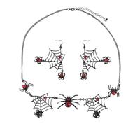 MAGICLULU Spider Earrings and Necklace Set Halloween with Adjustable Chain Design Retro Punk Gothic Style, Black Alloy for Women for Casual Days and Thanksgiving