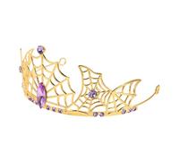 MAGICLULU Spider Web Rhinestone Tiara Halloween Crown for Women Lightweight Gothic Headband with Intricate Design Comfortable Party Accessory for Vampire Witch Bridal Costume
