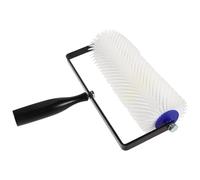 MAGICLULU Spiked Screeding Compound Roller Bubble Remove Device Part Easy-to-Hold Handle Plastic Iron Brush Handle White for Epoxy Floor Paint Construction and Floor Self-Leveling