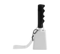 MAGICLULU Sport Cowbell for Fans with Anti-slip Handle and Wrist Strap, Metal Curved Bell Noise Maker for Outdoor Arenas and Professional Football Matches, White Cheerleading Cow Bell