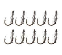 MAGICLULU Spring Fish Hook Portable Fish Hook 10Pcs High-Carbon Steel #9 for Float Fishing Carp Grass Carp Catfish Terminal Tackle Silver