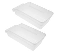 MAGICLULU Stackable Medication Storage Bins 2Pcs White Plastic - Open Front Pill Organizer Boxes for Hospital Pharmacy and Home Use