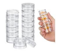 MAGICLULU Stacking Weekly Pill Boxes 2 Pcs Plastic Storage Organizer Box with Large Compartments Portable Pill Organiser for Purse Suitable for Vitamins and Small Items on Long Journeys