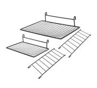 MAGICLULU Stainless Steel Bird Training Perch Platform with Climbing Ladder for Small Animal Cage, Space Saving Grid Mesh Structure and Easy Installation Suitable for Birds and Parakeets