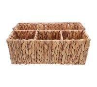 MAGICLULU Straw Woven Hand Storage Basket Silverware Basket Wicker Utensil Caddy Carrier with Handle Light Brown