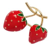 MAGICLULU Strawberry Lapel Pin Fruit Brooch Lovely Look Premium Alloy Material Decorative Effect Not Easy to Fall Women Stage Costume Decoration Christmas New Year