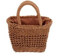 MAGICLULU Summer Drawstring Bag for Women Straw Woven Handbag Fashion Design with Craftsmanship Not Easy to Tear Enough Room for Daily Items for Beach and Hiking