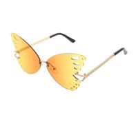 MAGICLULU Sunglasses PC Metal Rimless Frame Women Oversized Butterfly Trendy for UV Protection Comfortable Stylish Gradient Tinted Shades and Shopping Adventures and Casual Outings