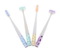 MAGICLULU T-Shaped 4pcs Manual Toothbrush Set with 360° Rotating Soft Bristles, Compact Mini Teeth Brush for Gum Care and Training at Home Or Travel