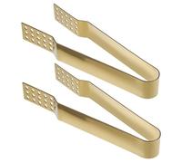 MAGICLULU Tea Bag Tongs and Multi-Function Sugar Tong Set 2pcs Gold Stainless Steel Kitchen Food Clamp for Tea Brewing and Serving Household Cooking Utensils for Home