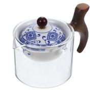 MAGICLULU Tea Making Pot Ceramic Glass Teapot Vintage Style with Pattern Simple and Generous Shape Heat Resistant Teaware Practical and Easy to Clean for Home Tea Brewing