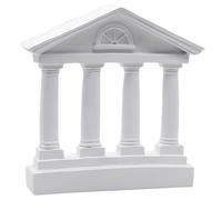 MAGICLULU Temple Statue Ancient Roman Style Resin Architectural Model Saturnon Building Sculpture Home Decoration for Garden Office Store 9.06X7.87X2.36In