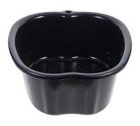 MAGICLULU Thickened Plastic Foot Bath Bucket with Massage Basin, Black Pedicure Soaking Tub for Home Foot Spa and Relaxation