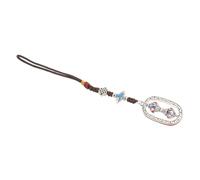 MAGICLULU Tibetan Six-word Blessing Turning Prayer Wheel Bag Pendant with Vajra Pattern, Car Hanging Pendant Decor, Rotatable Red Hanging Ornament for Backpack and Vehicle