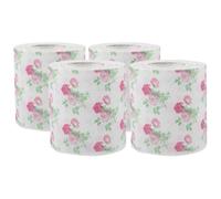 MAGICLULU Toilet Paper, Toilet Tissue Paper, 4 Rolls, Wood Pulp, Delicate Patterns, Bathroom Tissue Paper, Easy to Carry, Decorative Use