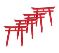 MAGICLULU Torii with Smooth Craftsmanship for Decorative Effects 4pcs Red Ornament Decoration Set Made of Pvc with Elegant Japanese Garden Style Aquarium for Aquarium and Home Decor