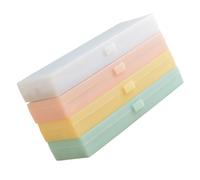 MAGICLULU Translucent Plastic Pencil Case 4pcs Set with Frosted Colored Medium Boxes White, Pink, Green, Yellow for Students School Pen Storage Organizer