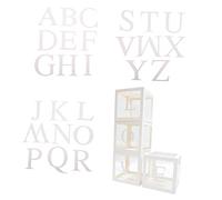 MAGICLULU Transparent Balloon Boxes with Love Letters and Alphabet Cards Lightweight Decorative Storage for Wedding Engagement Party and Photography Scenes
