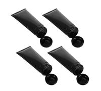 MAGICLULU Travel Bottles Refillable 4pcs 7oz PP Plastic Tubes Leakproof Design for Body Lotion and Lotions in Vacations and Gym Visits Black Gloss