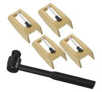 MAGICLULU Turntable Record Player Needle Replacement Stylus 5pcs with Brush Red Gem Aluminum Rod for Vinyl Phonograph Dj Equipment Accessories