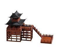 MAGICLULU Two-tier Chinese Pavilion Model, 3d Micro Landscape Garden Ornament, Miniature Pavilion Figurine for Zen Garden and Aquarium Decor
