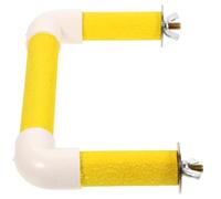 MAGICLULU U Shape Parakeet Perch for Pet Birds with Multi-use Design and Pvc Material, Sturdy Yellow Parrot Stand to Develop Balance Skills, Suitable for Use the Cage