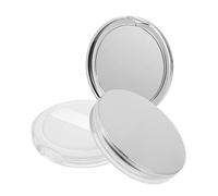 MAGICLULU Ultra Thin Loose Powder Box Silver Colour with Mirror and Puff 2pcs Portable Makeup Powder Container with 3g Capacity Sturdy Abs and Velvet Material, Chic Look for Women