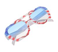 MAGICLULU Unique Irregular Square Patterned Frame Sunglasses with Double Bridge PC Material for Patriotic Events and 4th of July Independence Day Celebrations Enhancing Stability and Comfort