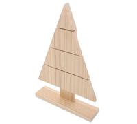 MAGICLULU Unpainted Wooden Christmas Tree DIY Craft with Stand Rustic Triangular Tabletop Decoration for Family-Friendly Holiday Painting and Festive Miniature Home Accent
