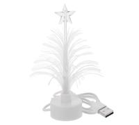 MAGICLULU USB Christmas Tree Glowing Mini Christmas Tree Fiber Optic LED Changing Xmas Tree Lamp with Star Top for Home Desk Xmas Party Decor