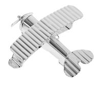 MAGICLULU Vintage Airplane Metal Plane Ornament Retro Airplane Model Silver Sturdy Iron Material Decorative Effects for Bars Cafes